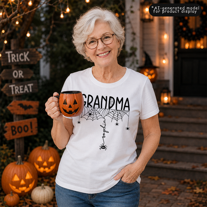 VPST54 Grandma Halloween Spiderweb - Personalized T-shirt Hoodie