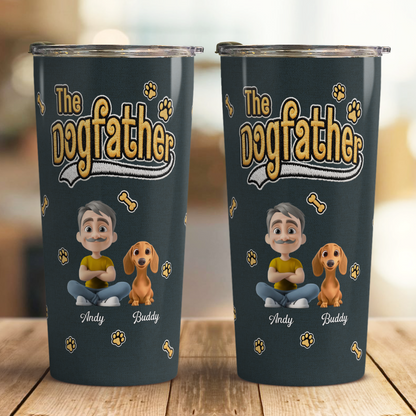 VPST34 The Dog Father Embroidery Effect - Personalized Custom Tumbler