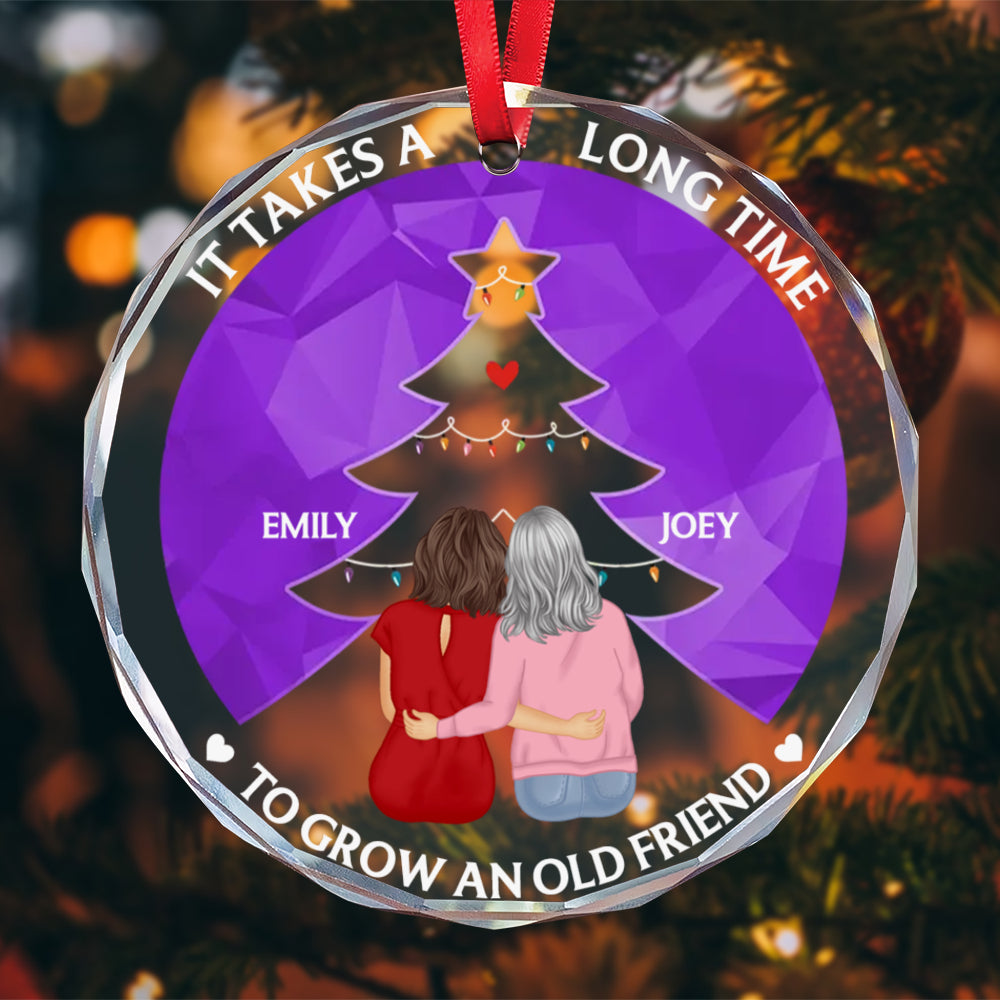 PSTG06 Grow An Old Friend Christmas Tree - Personalized Glass Ornament