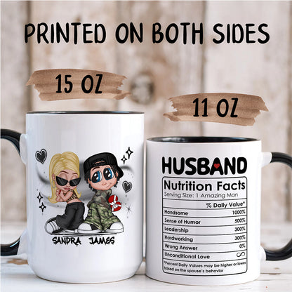 UPST50 Husband Nutrition Facts - Personalized White Mug Accent Mug