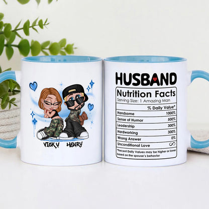 UPST50 Husband Nutrition Facts - Personalized White Mug Accent Mug