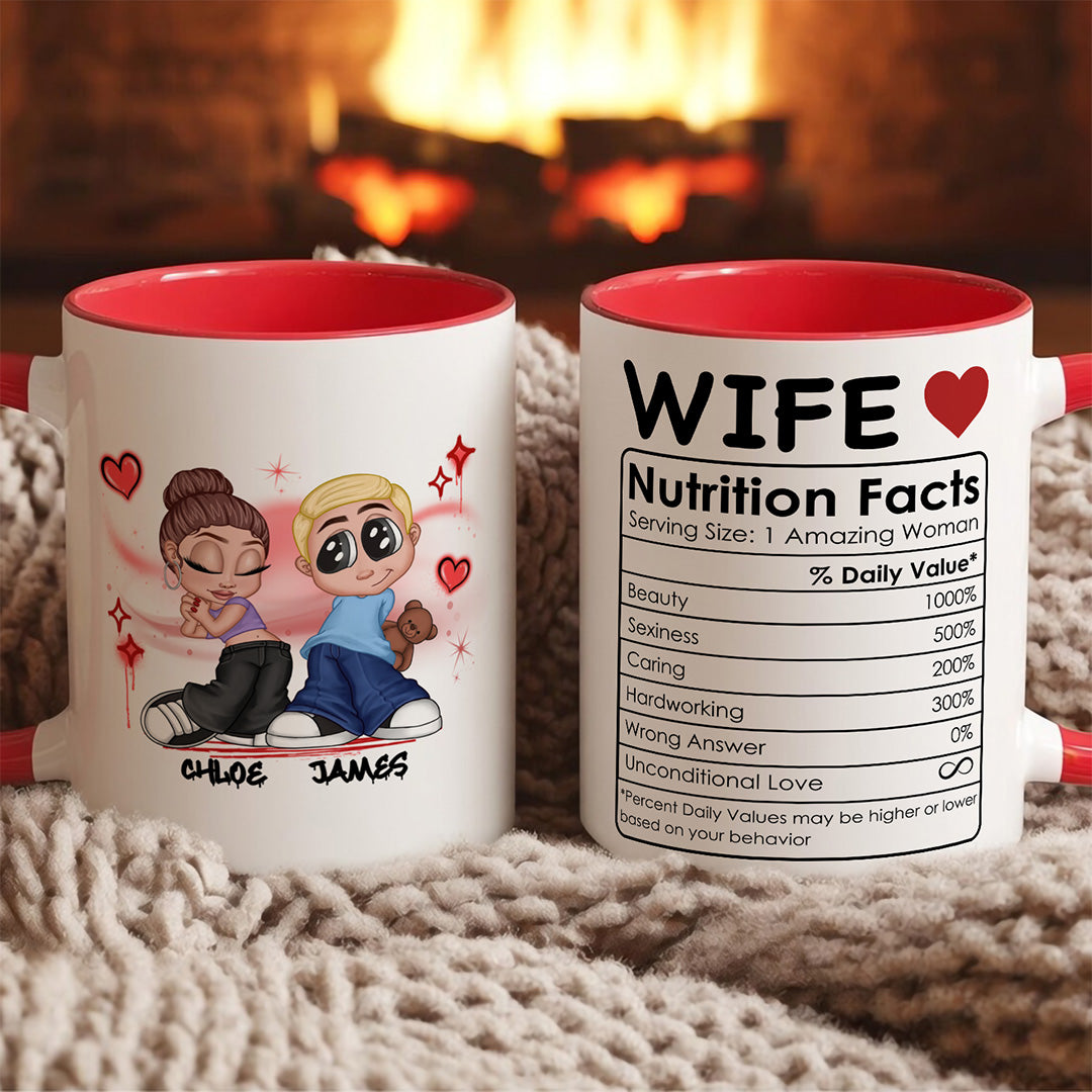 UPST50 Husband Nutrition Facts - Personalized White Mug Accent Mug