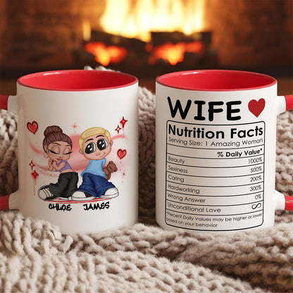 UPST50 Husband Nutrition Facts - Personalized White Mug Accent Mug