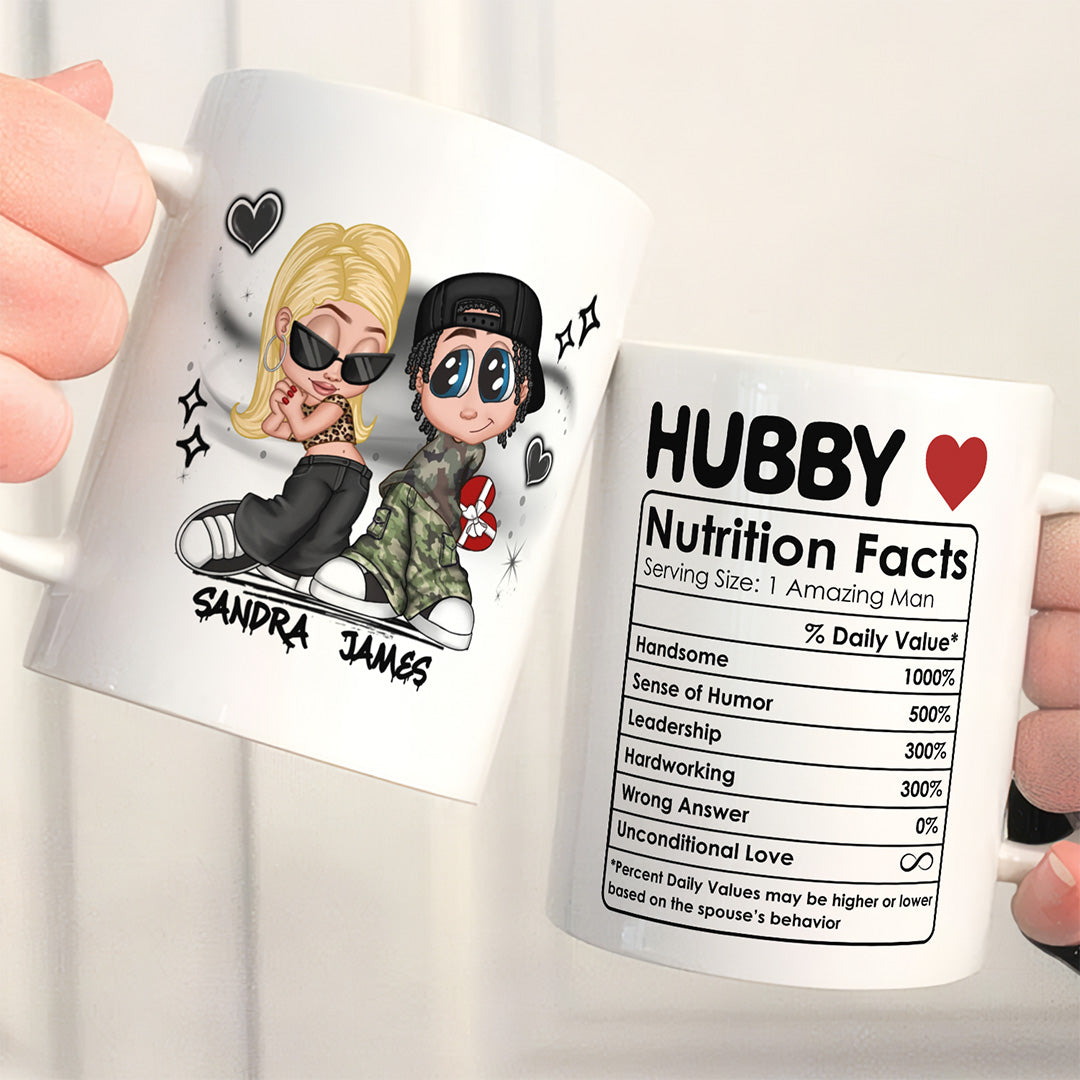 UPST50 Husband Nutrition Facts - Personalized White Mug Accent Mug