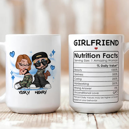 UPST50 Husband Nutrition Facts - Personalized White Mug Accent Mug