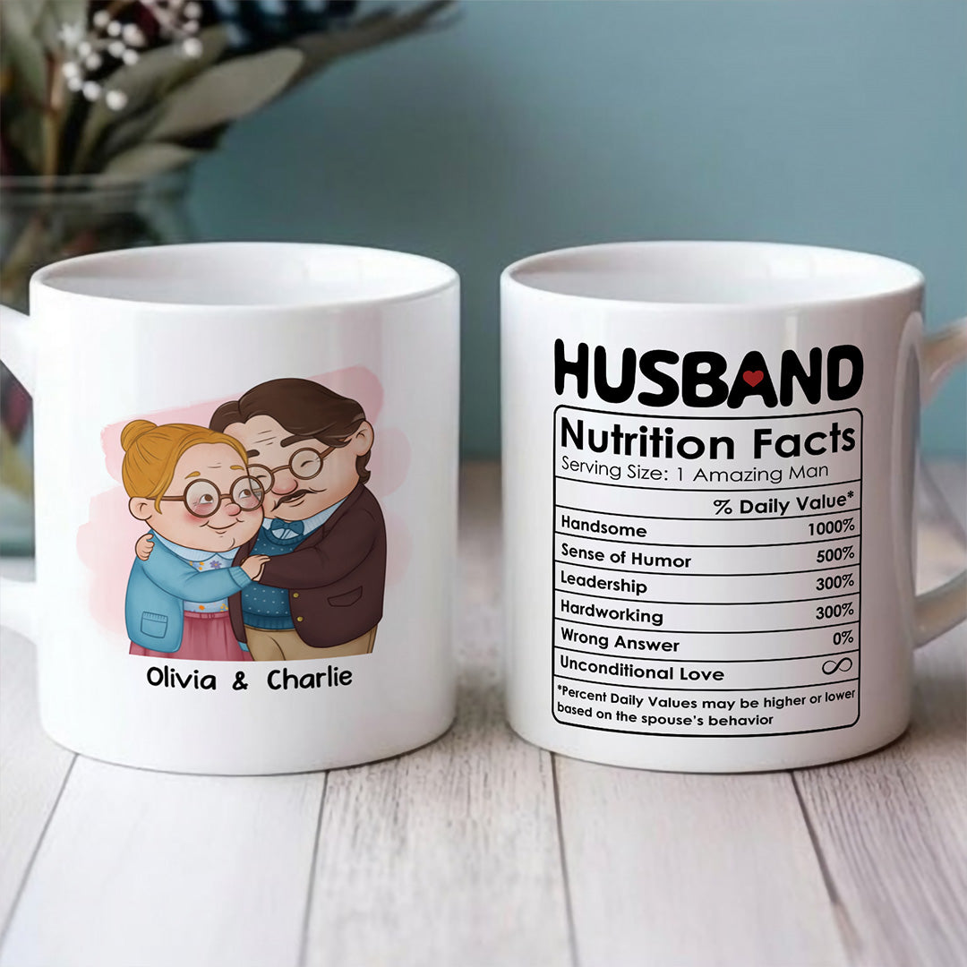 UPST51 Husband Nutrition Facts - Personalized White Mug Accent Mug