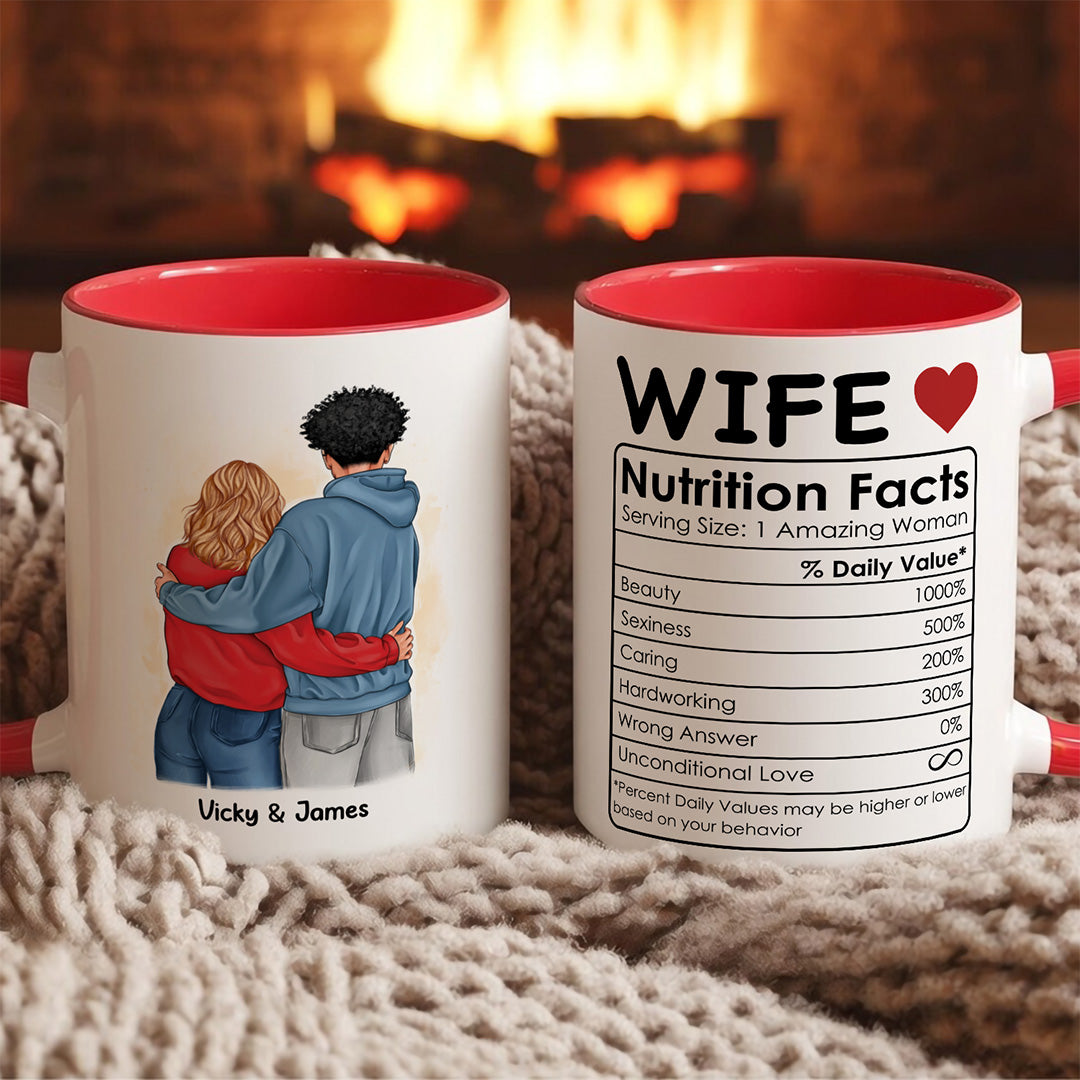 UPST52 Husband Nutrition Facts - Personalized White Mug Accent Mug