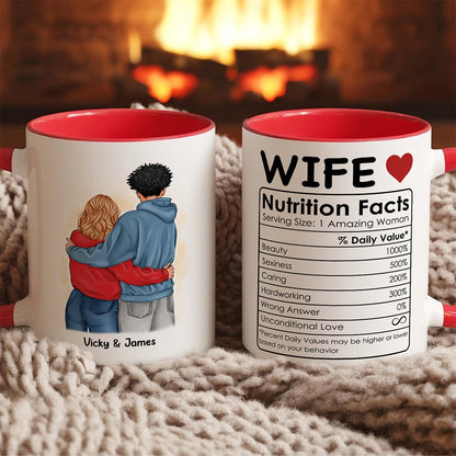 UPST52 Husband Nutrition Facts - Personalized White Mug Accent Mug