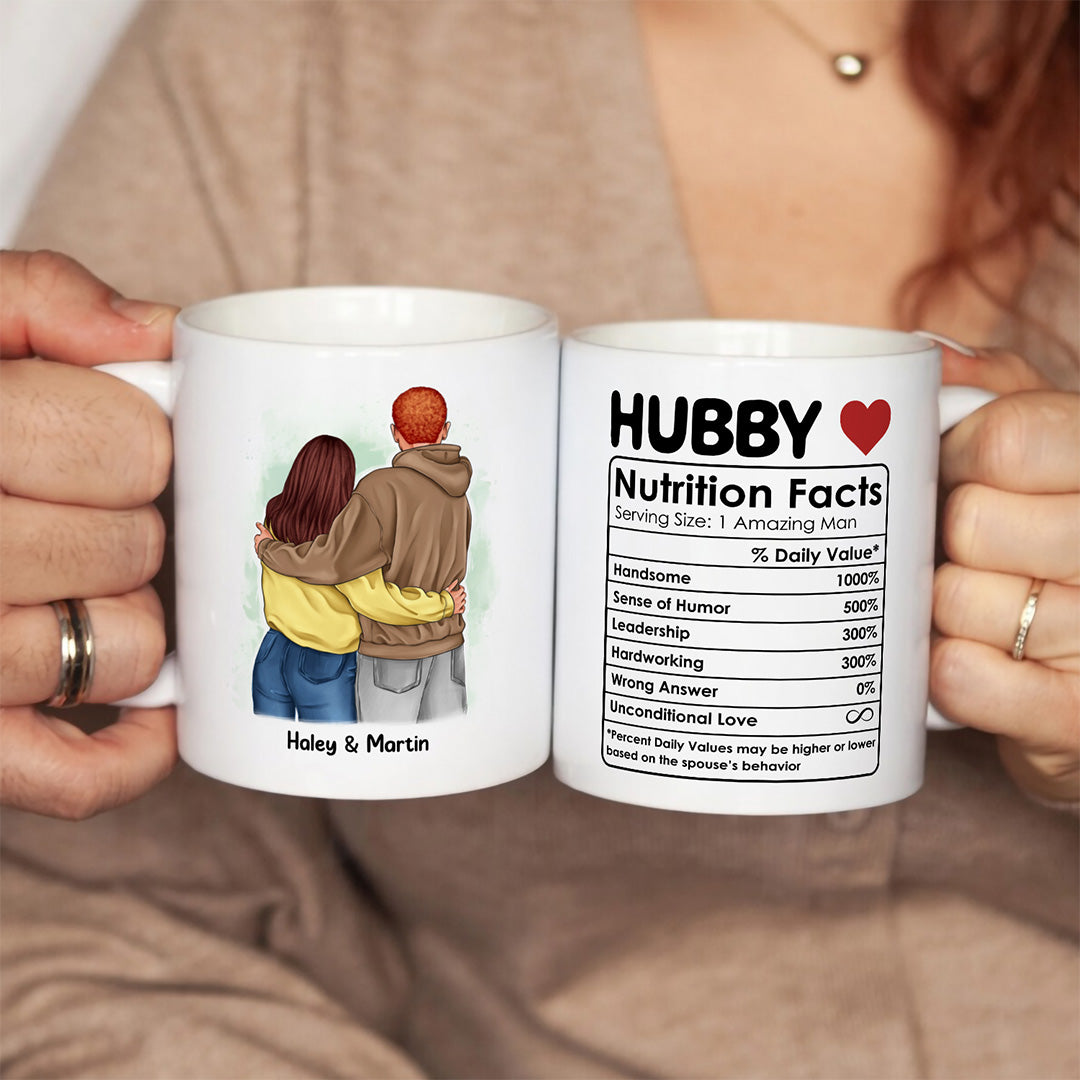 UPST52 Husband Nutrition Facts - Personalized White Mug Accent Mug