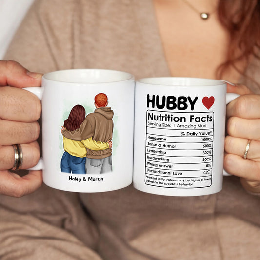 UPST52 Husband Nutrition Facts - Personalized White Mug Accent Mug