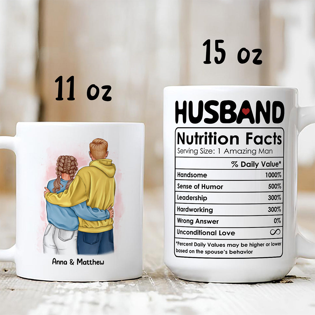 UPST52 Husband Nutrition Facts - Personalized White Mug Accent Mug