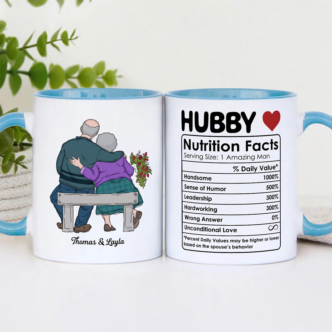 UPST53 Husband Nutrition Facts - Personalized White Mug Accent Mug