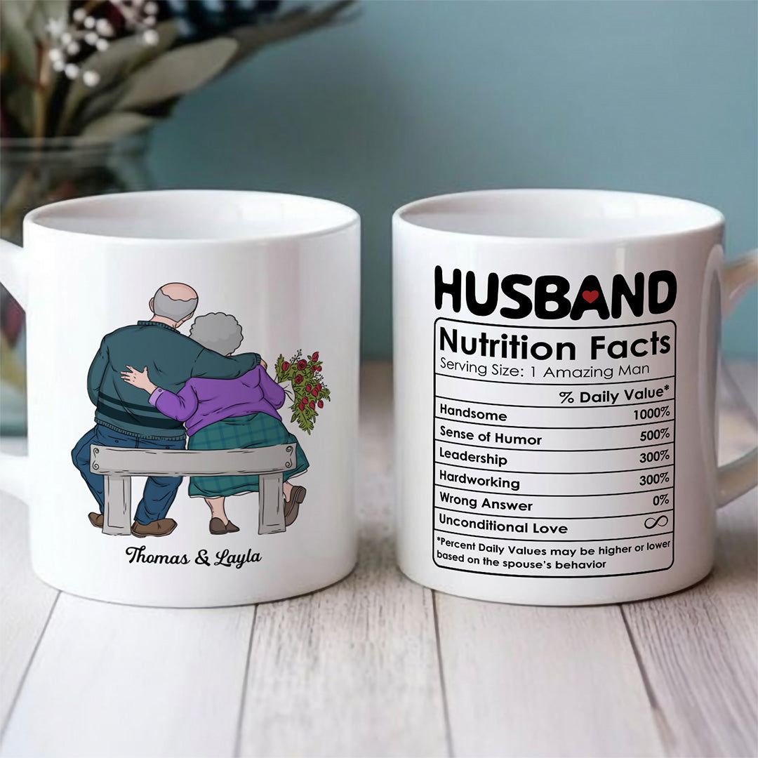 UPST53 Husband Nutrition Facts - Personalized White Mug Accent Mug