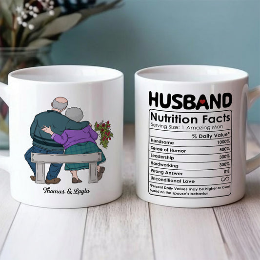 UPST53 Husband Nutrition Facts - Personalized White Mug Accent Mug