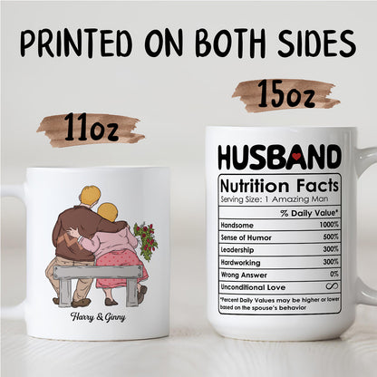 UPST53 Husband Nutrition Facts - Personalized White Mug Accent Mug