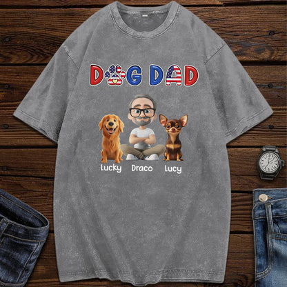 UPST55 Dog Dad - Personalized Custom Washed T-shirt