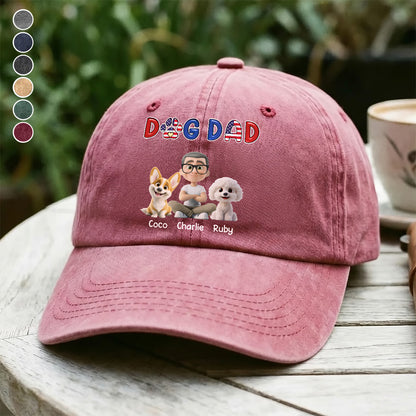 UPST55 Dog Dad - Personalized Custom Wash Denim Cap