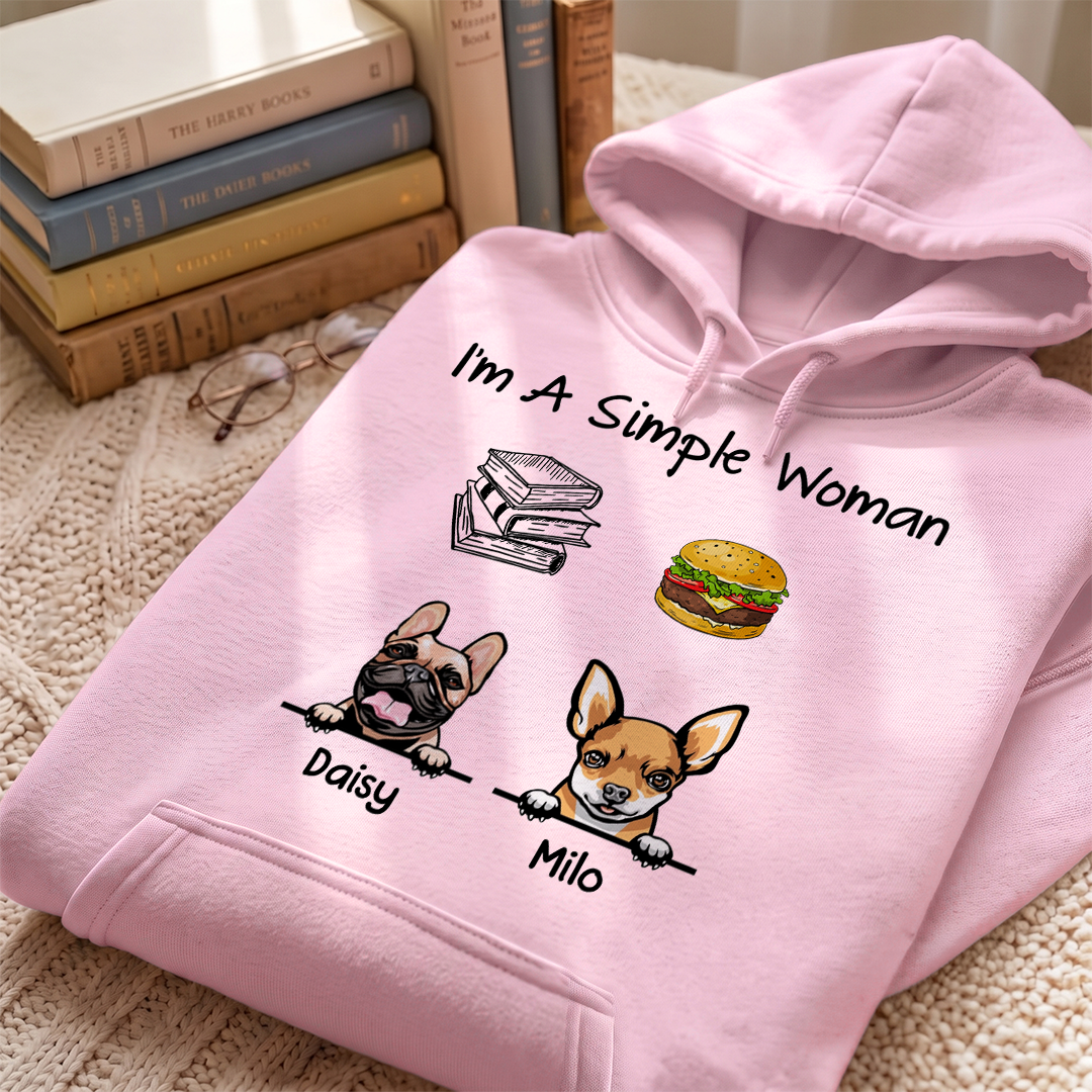 MPST14 I'm Simple Woman Dog Mom - Personalized T-shirt Hoodie