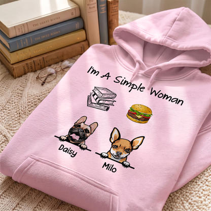 MPST14 I'm Simple Woman Dog Mom - Personalized T-shirt Hoodie