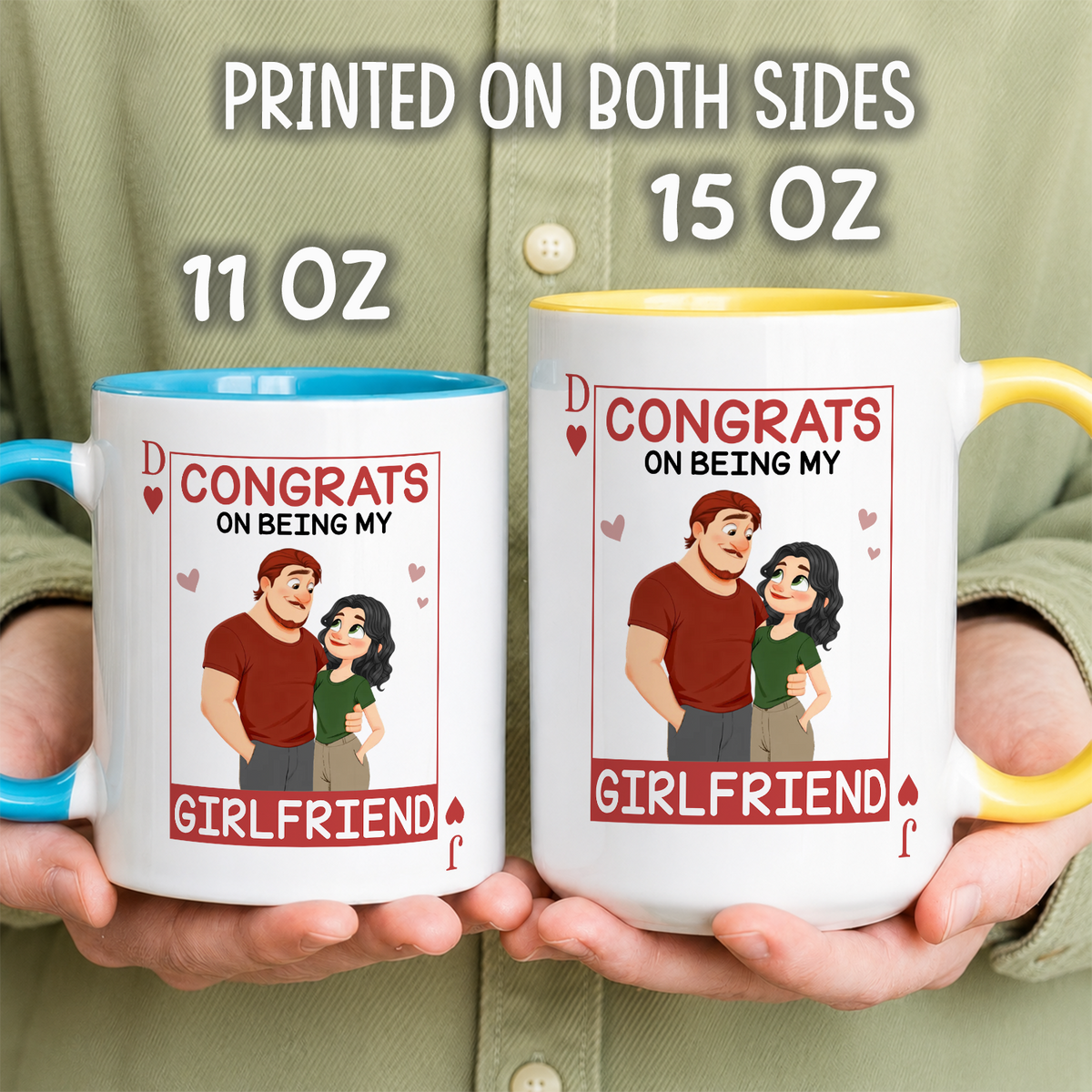 VPST82 Congrats On Being My Wife Playcard - Personalized White Mug Accent Mug