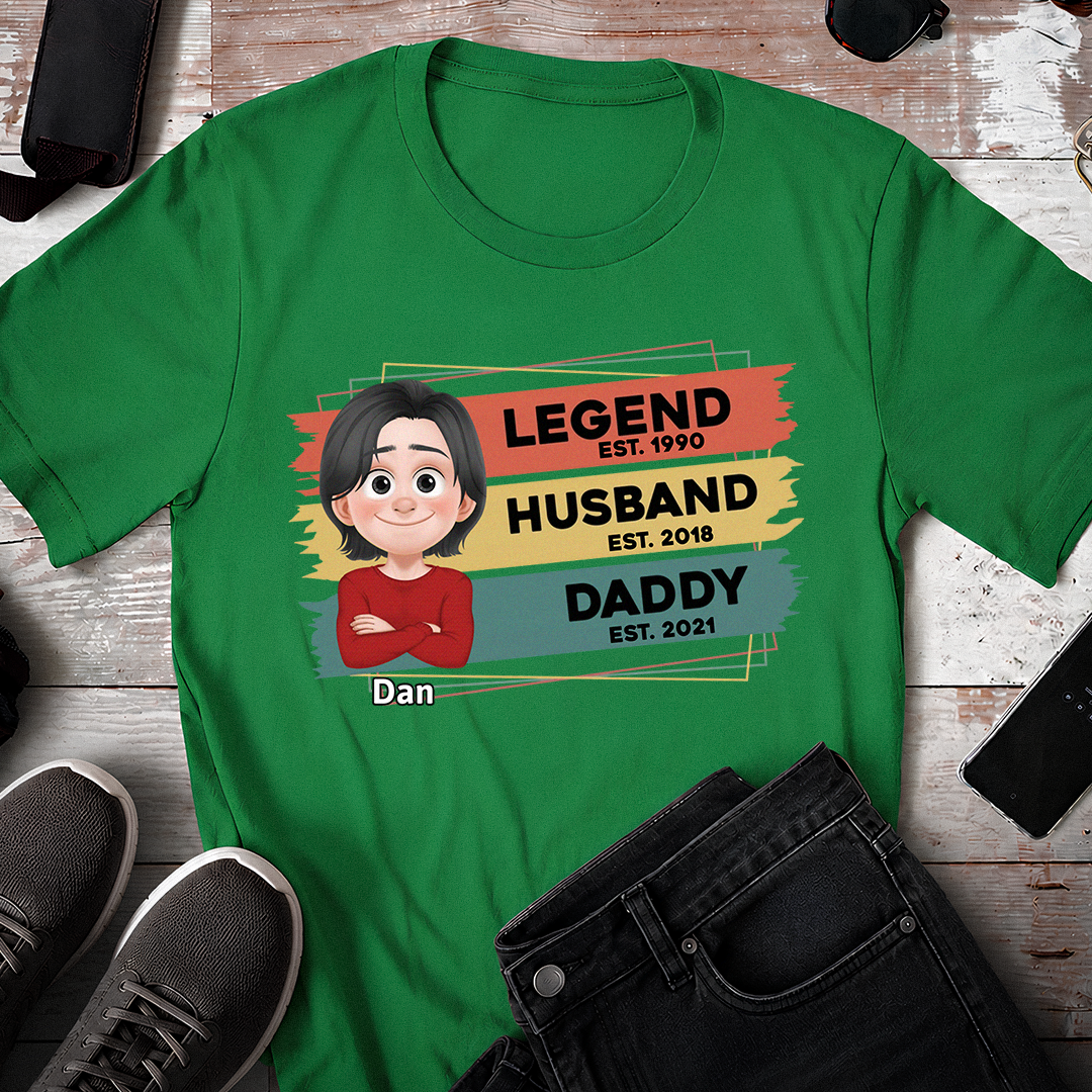 VPST21 Legend Husband Daddy - Personalized T-shirt Hoodie