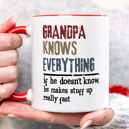 PST211 Knows Everything - Personalized White Mug Accent Mug