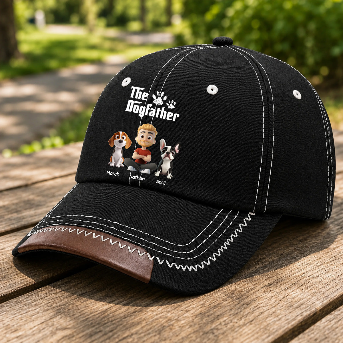 PSC02 The Dogfather Dog Lover - Personalized Custom Vintage Soft Baseball Cap