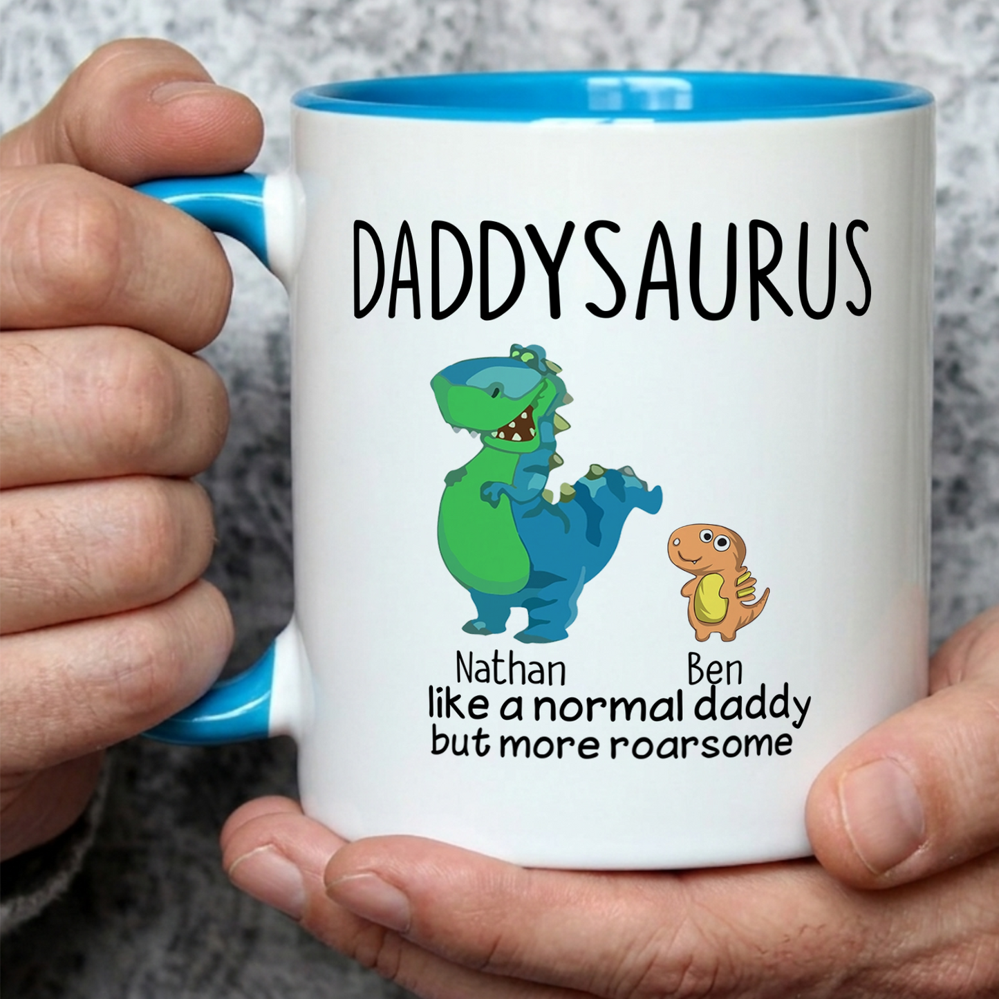 VPST08 Grandpasaurus And Kids Funny - Personalized White Mug Accent Mug