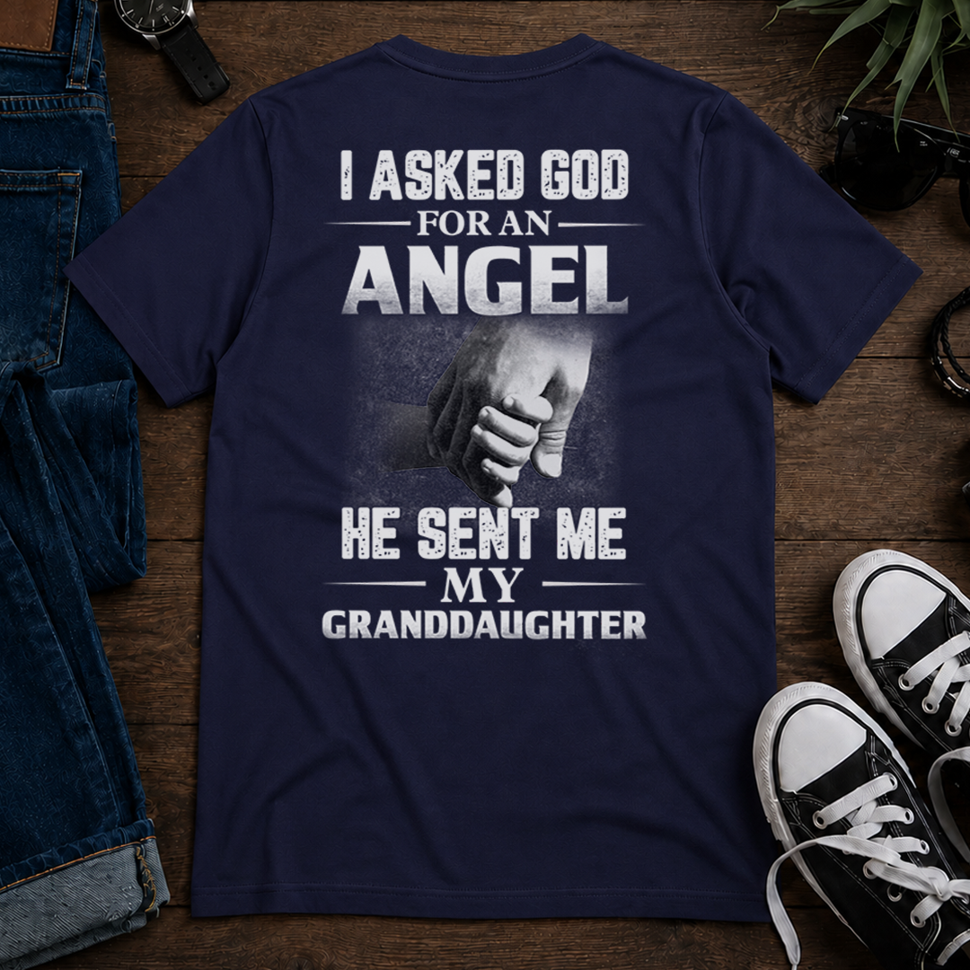 VPST20 I Asked God For An Angel, He Sent Me My Granddaughter - Personalized T-shirt Hoodie