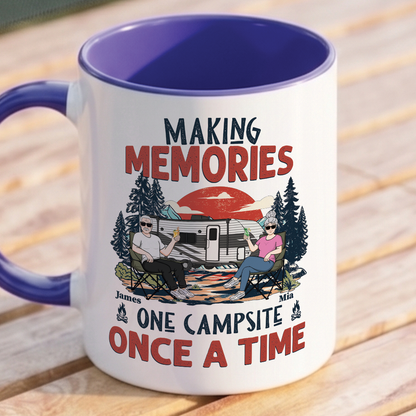 MPST13 Making Memories One Campsite At A Time - Personalized White Mug Accent Mug
