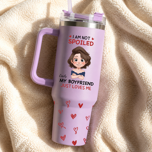 PST230 I'm Not Spoiled My Husband Just Loves Me - Personalized 40oz Tumbler Handle Color