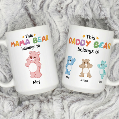 VPST02 This Mama/Papa Bear Belongs To - Personalized White Mug Accent Mug