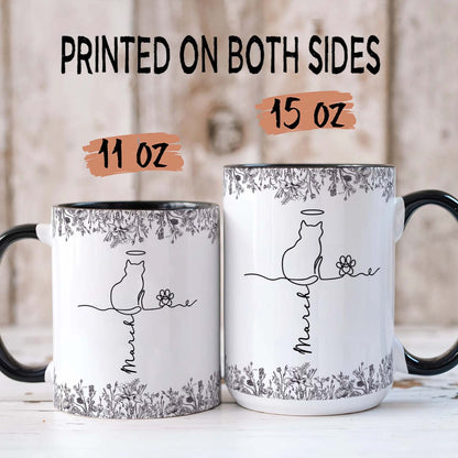 PSTM09 Toile De Jouy French Cat Line - White Mug Accent Mug Personalized