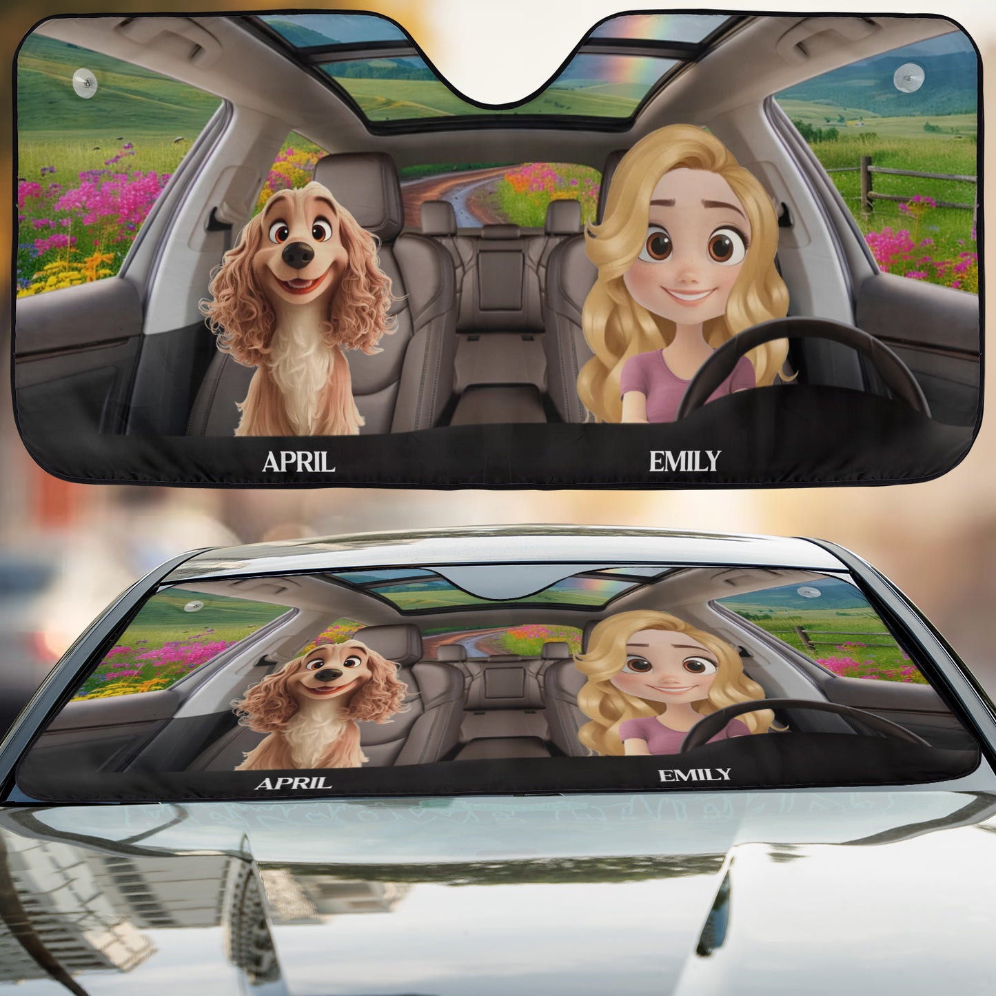 PSTC03 Dog Dad Mom - Personalized Custom Car Sunshade