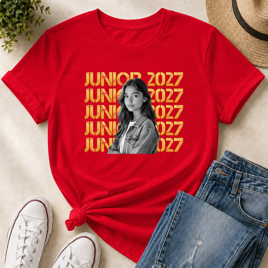VPST66 Senior 2027 Custom Photo Upload Back To School - Personalized T-shirt Hoodie