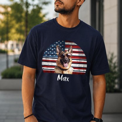 VPST38 Vintage Background Dog Cat Photo Upload - Personalized T-shirt Hoodie