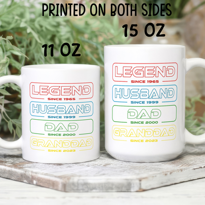 VPST16 Legend Husband Dad Grandpa  - Personalized White Accent Mug