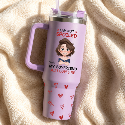 PST123 I'm Not Spoiled My Husband Just Loves Me - Personalized 40oz Tumbler Handle Color