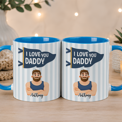VPST61 Best Dad Ever Pennant Flag - Personalized White Mug Accent Mug