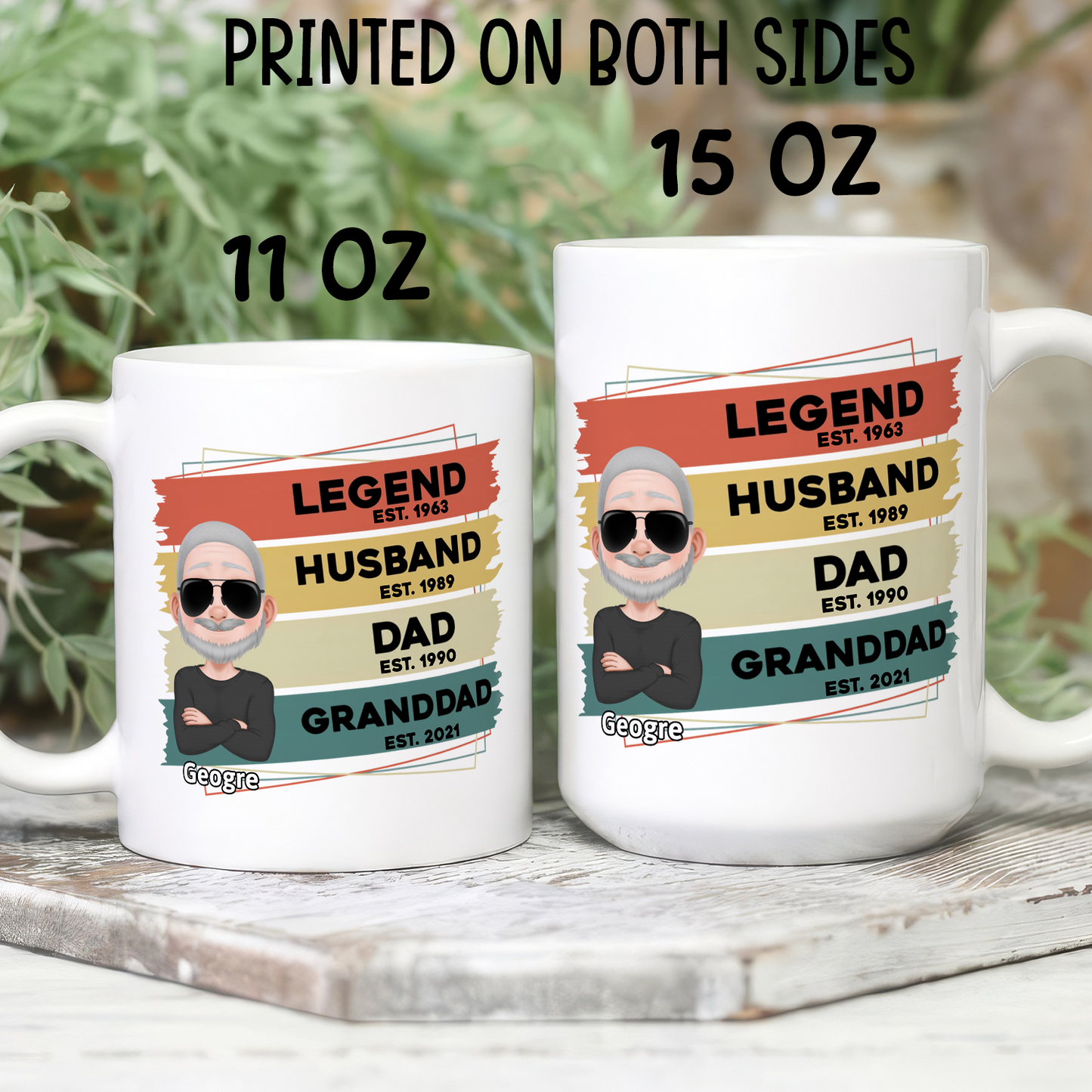 VPST21 Legend Husband Daddy  - Personalized White Mug Accent Mug