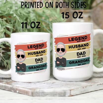 VPST21 Legend Husband Daddy  - Personalized White Mug Accent Mug