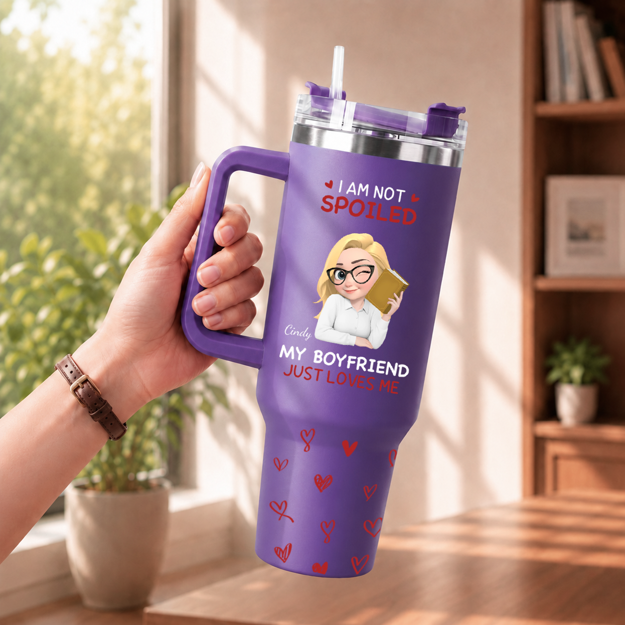 PST231 I'm Not Spoiled My Husband Just Loves Me - Personalized 40oz Tumbler Handle Color