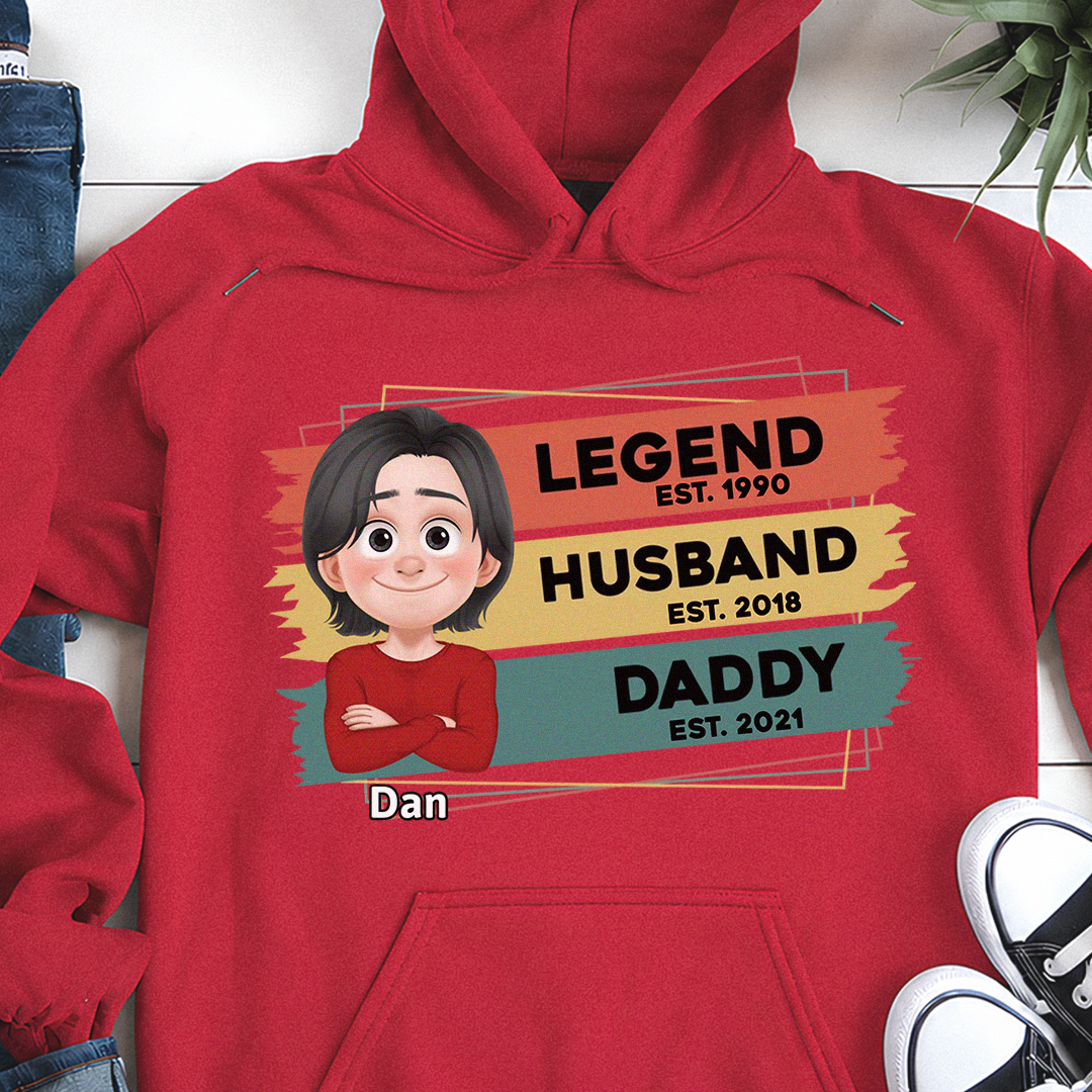 VPST21 Legend Husband Daddy - Personalized T-shirt Hoodie