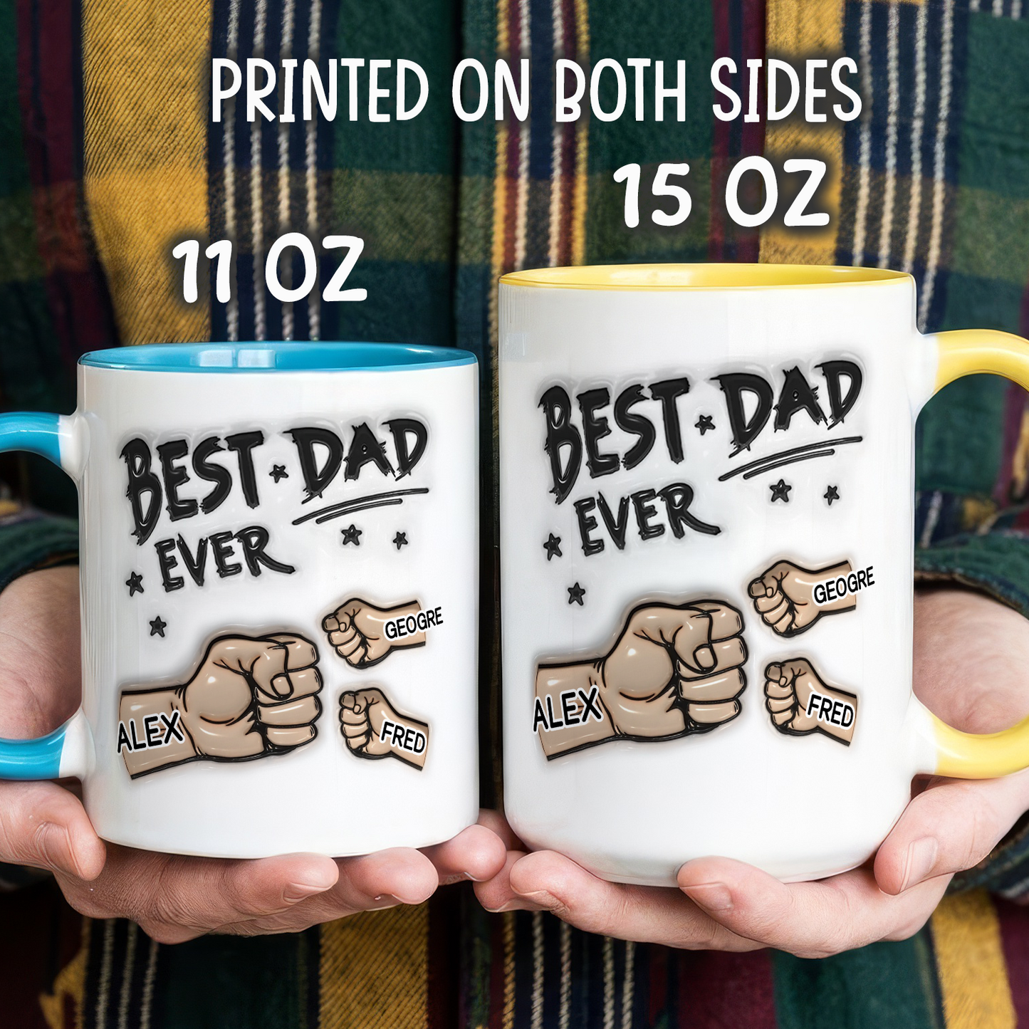 VPST11 Best Dad Ever 3D Inflated Effect - Personalized Mug