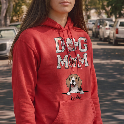 MPST16 Dog Mom Leopard Gingham - Personalized T-shirt Hoodie