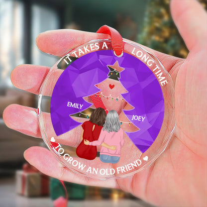 PSTG06 Grow An Old Friend Christmas Tree - Personalized Glass Ornament