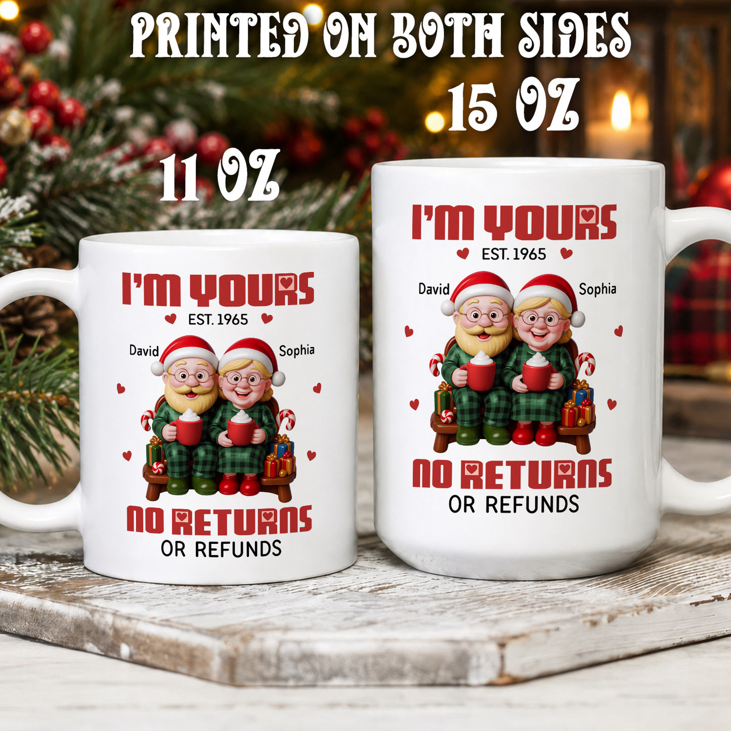 VPST56 I'm Yours No Returns Or Refunds Christmas Couple - White Mug Accent Mug