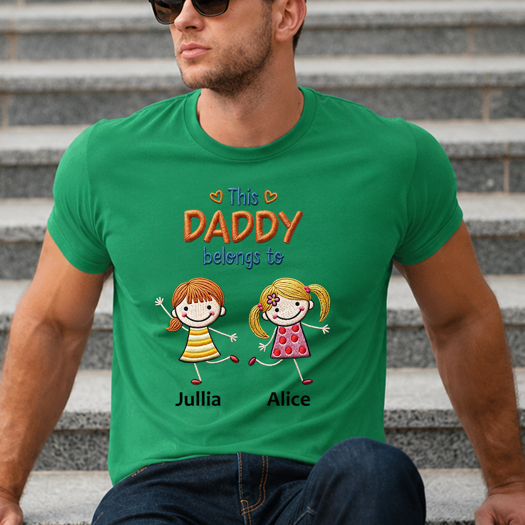 VPST12 This Grandpa Belong To Embroidery Effect - Personalized Custom T-shirt Hoodie