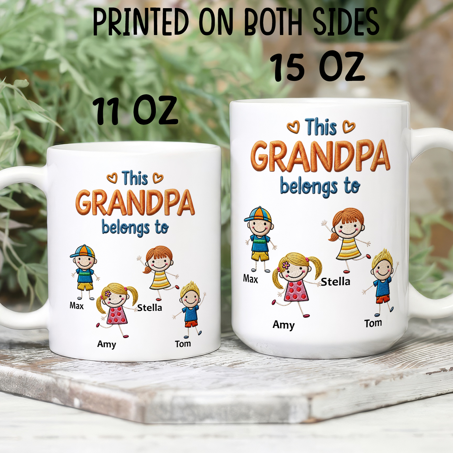 VPST12 This Grandpa Belong To Embroidery Effect - Personalized Mug