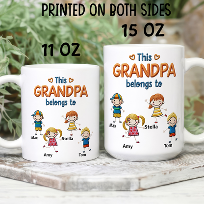 VPST12 This Grandpa Belong To Embroidery Effect - Personalized Mug